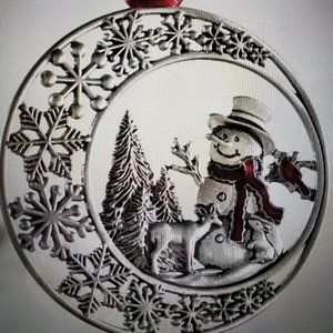 COPY - Solid Pewter Snowman Ornament